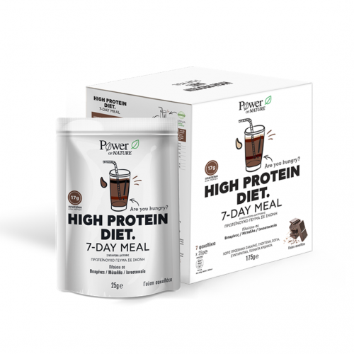 Power of Nature High Protein Diet 7-Day Meal Συμπλήρωμα Διατροφής Πρωτεϊνούχο σε Σκόνη με Γεύση Σοκολάτα 7x25gr